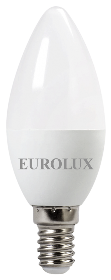 Лампа светодиодная EUROLUX LL-E-C37-6W-230-2,7K-E14